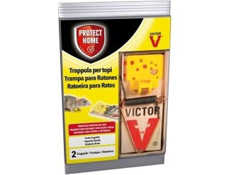 Protect Home Control de Roedores Trampa para Ratas Grandes Madera Y Acero Higiénica