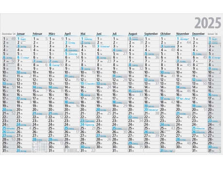 Calendário Pôster RIDO IDÉ 1.210 X 770 Mm Dobrado 2025