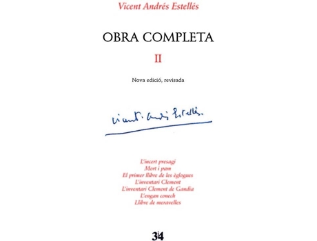 Livro Obra Completa Edició Critica 2 de Vicent Andres (Catalão)