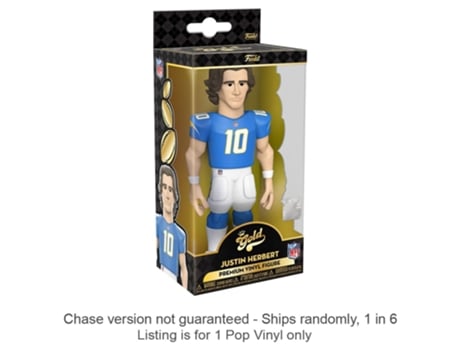 Figura Funko NFL: Justin Herbert Vinyl Gold Chase Ships 1 Em 6