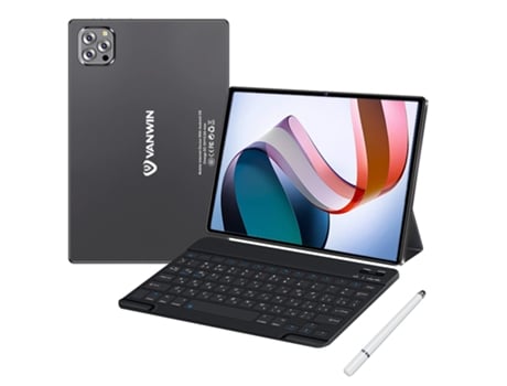 Tablet VANWIN V62 Teclado Bluetooth Capa de Couro Auriculares Caneta 10.1'' 64 Gb 4 Gb Ram Wi-Fi-Gps-4G Preto