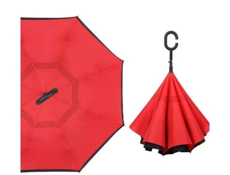 Guarda-Chuva Invertido com Gancho Vermelho