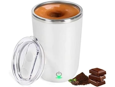 Caneca de Café de Aço Inoxidável Automática Caneca Eléctrica com Mecanismo de Agitaçãocafé/Leite/Chocolate Quente Branca TRANTECH