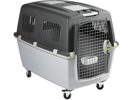 Transportadora de Avião para Cães e Gatos  Bloqueável (Cinzento - 73x75x104cm - Metal - Até: 50 Kg - L - Porte Grande)