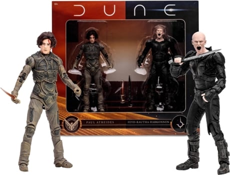 Figuras Paul Atreides e Feyd Rautha Harkonnen Dune Parte 2 18 Cm