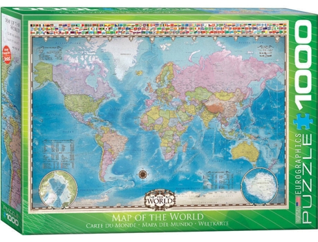 Puzzle 2D  Map of the World 1000 pcs (1000 peças)