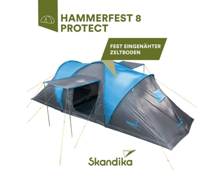 Tenda de Campismo AKTIVE 52687 Cinza 4 pessoas(205x205x130cm)