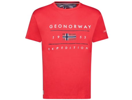 T-Shirt de Homem GEO NORWAY Algodão Vermelho (M)