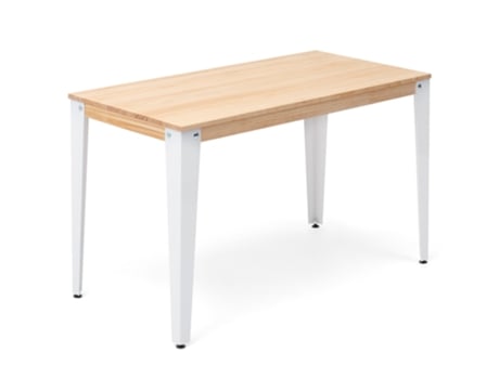 Mesa de Refeição BOX FURNITURE Lunds (Branco - Madeira e Aço - 180 x 90 x 75.5 cm)