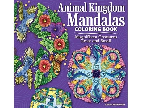 Livro Animal Kingdom Mandalas Coloring Book de Nanna Rosengren (Inglês)