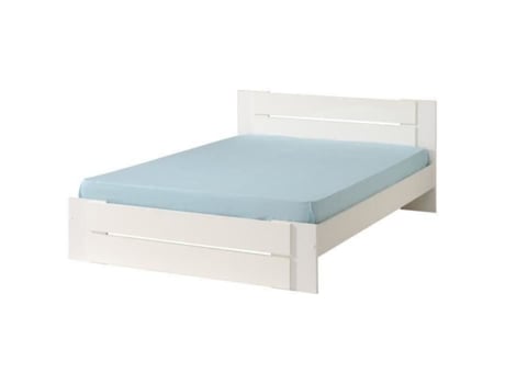 Cama para adultos contemporâneos com decoração branca e branca brilhante 140 x 190 cm Parisot