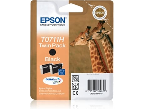 Tinteiro EPSON Conjunto Duplo de Tinteiros Preto T0711H Tinta DURABrite Ultra - C13T07114H10