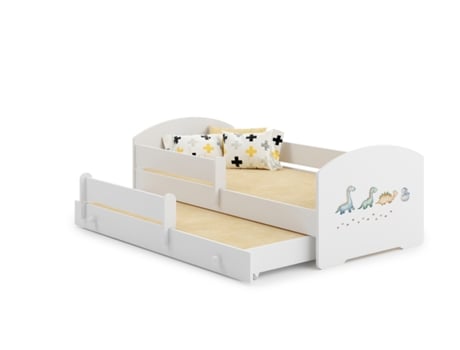 Cama dupla 160 x 80 com colchões e estrados incluídos Kobi Luk Dinosaurs