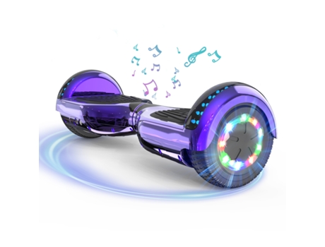 HITWAY Hoverboard 6.5'' com Bluetooth, Luzes LED - Roxo