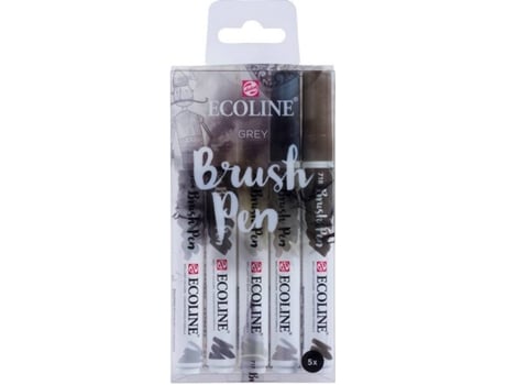 Caneta Brush Ecoline, Ponta Brush, Tons de Cinzento