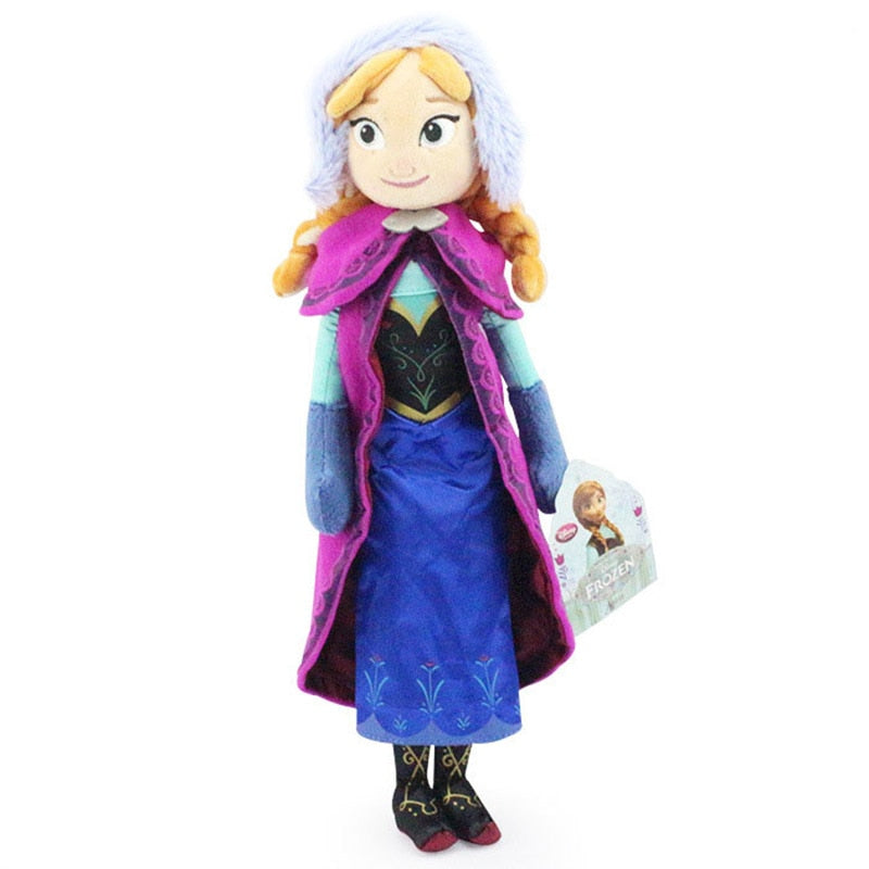 Princesa Anna e Elsa de Pelúcia Bonecas Fofas Almofadas Macias para Bebê  Roxo - Azul - 31Cm-50Cm