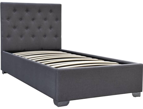 Cama simple con cofre ''Tino'' - 90 190 cm - Gris