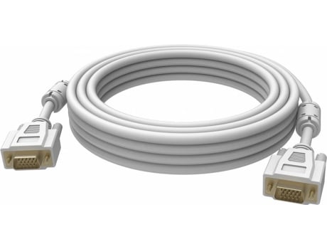 Professional INSTALLATION-GRADE VGA Patch Cable - Gold Plated Connectors - Ferrite Cores Both Ends - VGA (M) to VGA (M) - Outer Diameter 8.0 MM - 28 AWG - 3 M - White