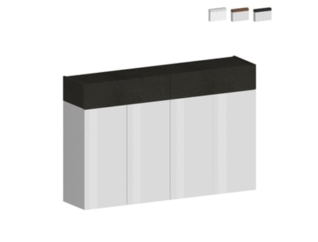 Sapateira Móvel Armário Branco Moderno 4 Portas 2 Prateleiras Madeira 152X34X100Cm Darice WEB FURNITURE