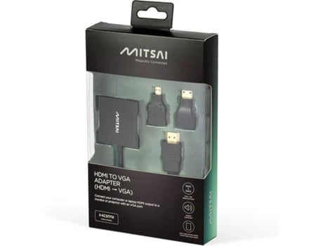 Adaptador MITSAI (Outlet Caixa Aberta - HDMI - VGA - Preto)