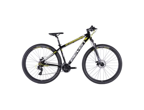 Bicicleta ELEVEN Pro 29 17 Al Ds Preta Branca Brilho