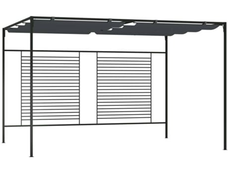 Gazebo com toldo retrátil 4x3x2,3 m 180 g/m² antracite