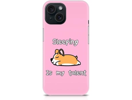 Capa Sleeping Is My Talent para iPhone 15 THE CASES MARKET Silicone Rosa