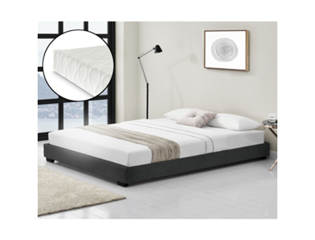 Cama CORIUM (Couro Sintético - Preto - 140x200 cm)