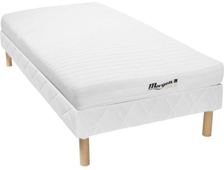 Sommier + Colchão MORGENGOLD Stelo (Branco - Madeira - 90x190 cm)