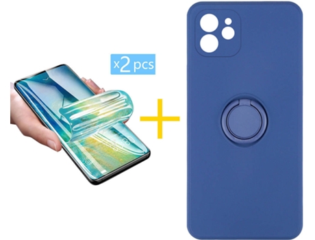 Capa + 2 Películas para iPhone 12 Mini SKYHE Azul Escuro