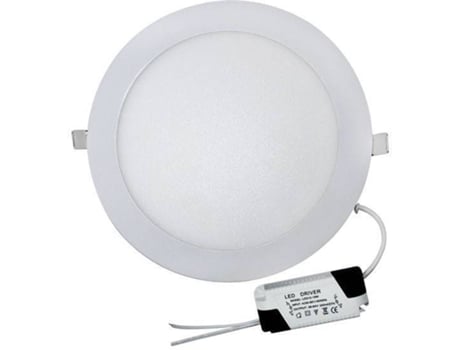 Candeeiro de Teto Embutida  Extraplano Redondo (Branco - LED - 18 W - Alumínio - 20.5 cm)