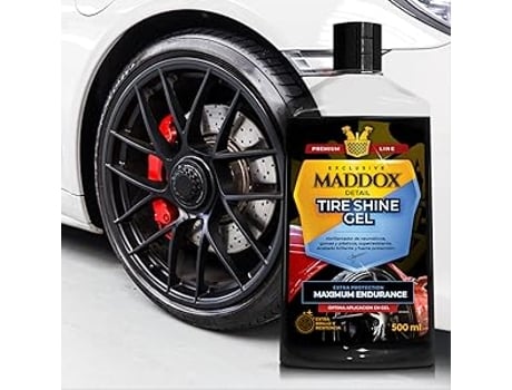 Maddox Detail - Gel Brilho Pneu 500ml | Hidrador de plástico para carro | Polidor de pneus | Hidrador de borracha para carro com função de proteção e