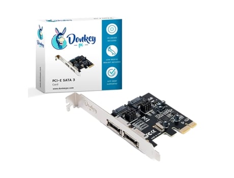 Placa DONKEY PC Pcie com 2 Portas Sata 3.0 + 2 Esata