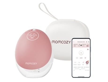 Bomba de Extração de Leite Elétrica Mãos Livres Mobile Flow M9 Controle Discreto Por Aplicação 1 Pacote Vermelho MOMCOZY