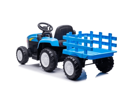 Berghoff Elektrische Tractor Voor Kinderen 12V Met Aanhangwagen Blauw BERGHOFFTOYS