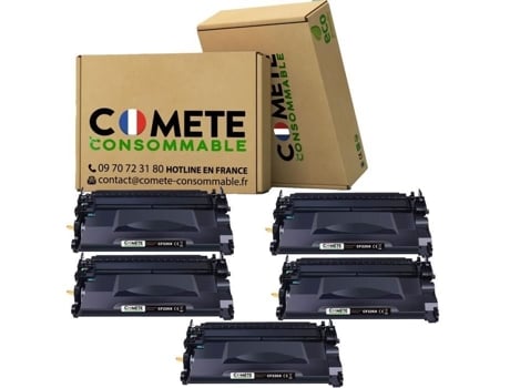 26X Cf226X 5 Toner Compatível Hp Cf226X 26X Cf226A 26A para Laserjet Pro Mfp M402Dn M402N M426Dw M426Fdw M426Fdn M402… COMETE CONSOMMABLE