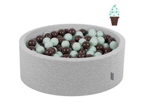 Piscina de Bolas com Bolas Coloridas 90X30Cm/300 Bolas 7Cm para Bebés Crianças Redondas Hortelã com Chocolate:Hortelã/Castanho KIDDYMOON