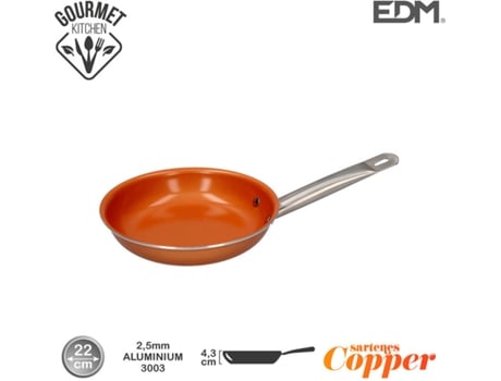 FRIGIDEIRA ANTIADERENTE Ø22CM ALTO 4.3CM GROSSOR 2.5MM COPPER LINE 