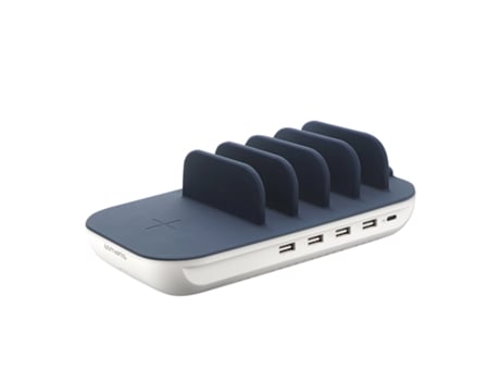 Base de Carga 63W 4 Usb Usb C Carregamento Por Indução 4SMARTS Cinzento e Azul