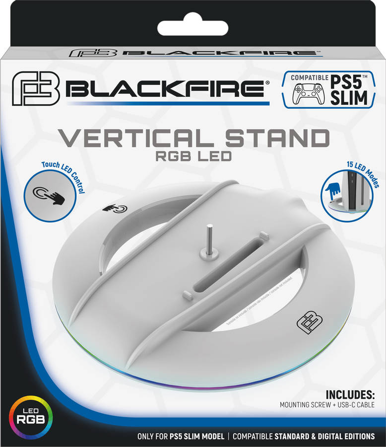 Suporte Vertical para PS5 BLACKFIRE Vertical Stand Slim RGB LED