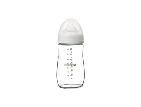 Biberão MININOR Glass Bottle 240 ml 0m