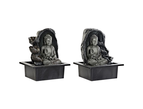 Fonte de Jardim DKD Home Decor Buda Resina Oriental (21 x 17,5 x 25 cm) (2 Unidades)