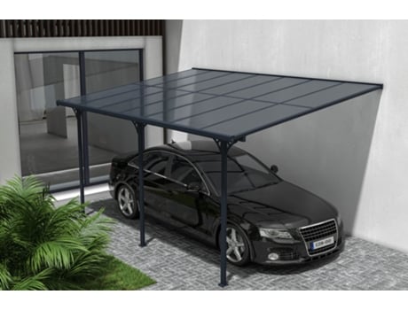 Pérgola garagem de parede kleo 450 x 300cm alumínio cinzento