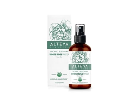 Alteya Organic Bulgarian White Rose Water 120ml (Amber Glass Spray Bottle)