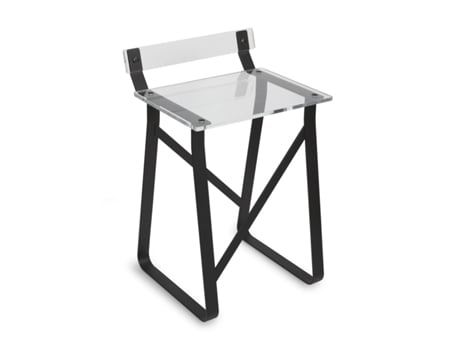 BELTRAN 1908 STOOL Banco preto com encosto Assento de metacrilato Manhattan BELTRAN