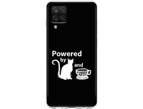 Capa THE CASES MARKET Cats & Coffee para Samsung Galaxy A12 Silicone (Preto)