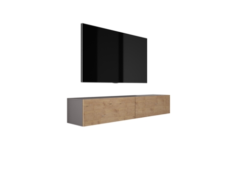 Móvel de Tv Suspenso D: L : 170 Cm A: 34 Cm P : 32 Cm. Móvel Tv Móvel Tv de Parede Mesa Tv Móvel Tv Antracite/Chêne Lancelot 3XELIVING