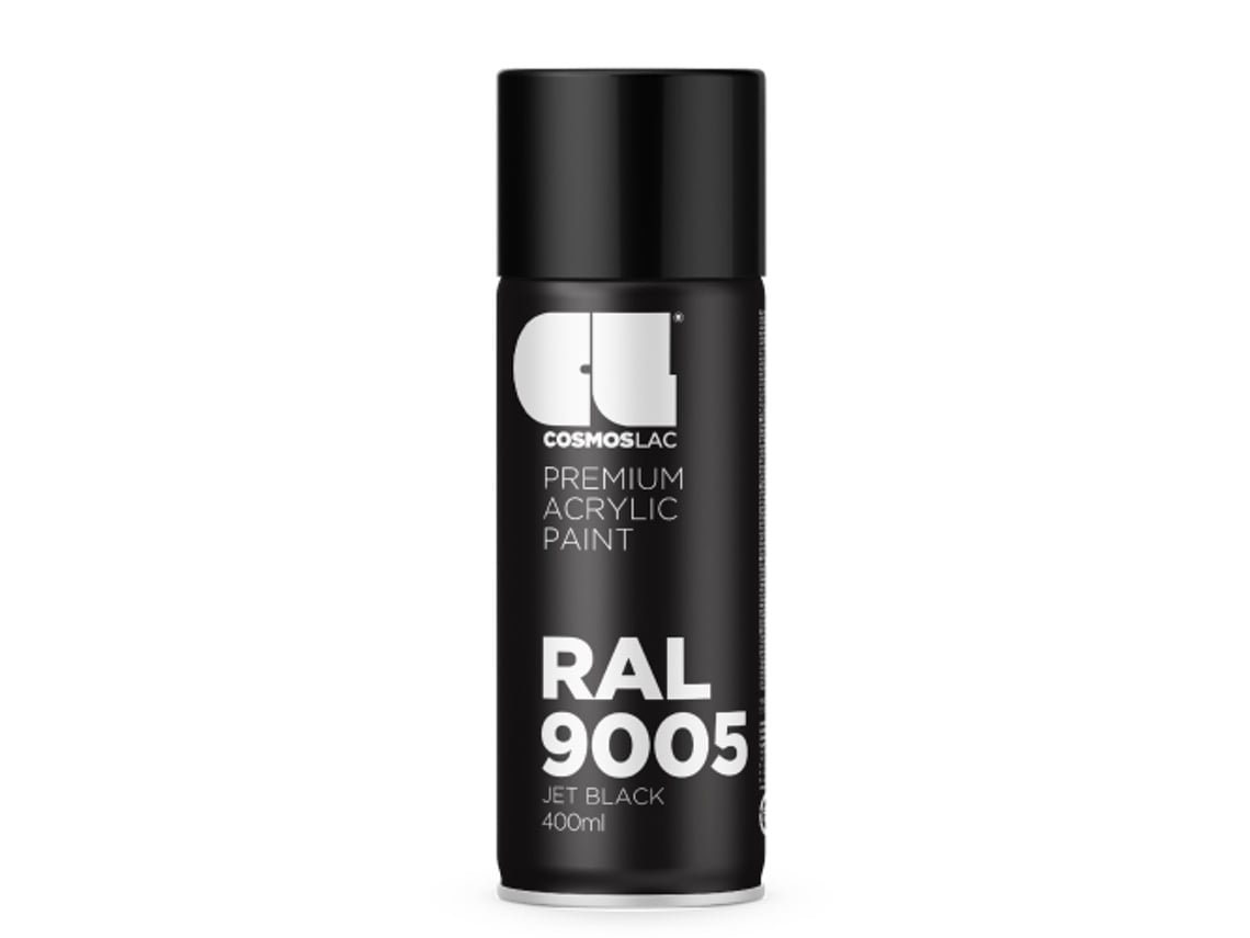 acrílico premium mate ral cosmos lac 400 ml ral 9005 preto intenso