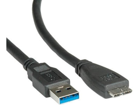 Cabo de Dados ROTRONIC (USB A - Micro USB B - 2 m - Preto)