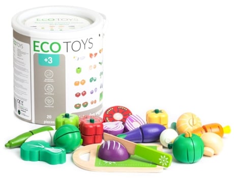 Legumes de Madeira para Cortar 20 Unidades ECOTOYS